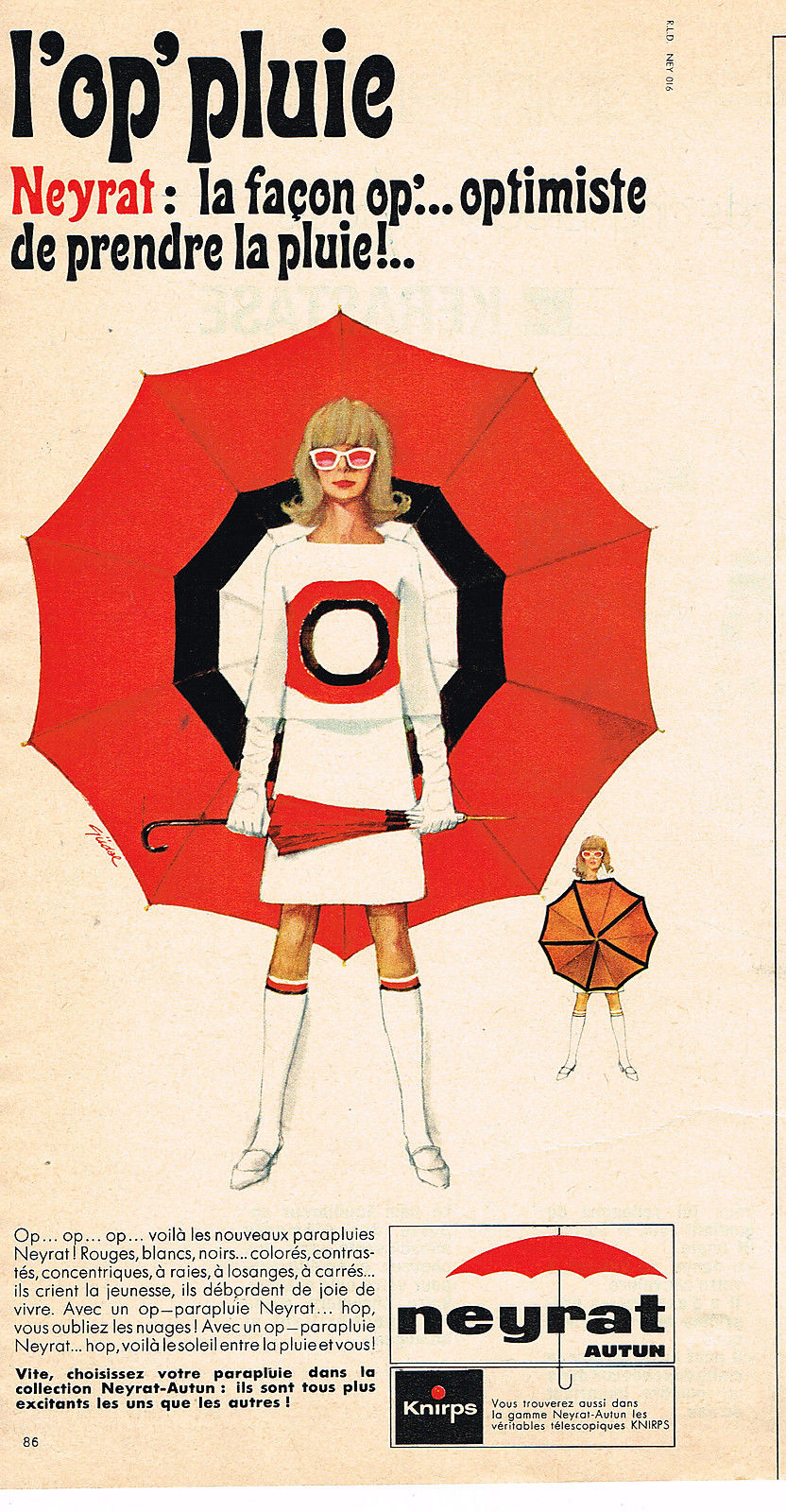 Publicité NEYRAT Op'pluie des années 1960, reproduite en entier